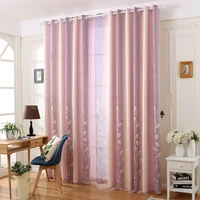 pink vine leaf printing curtains for living dining room bedroom small fresh rattan leaf printed curtain fabric