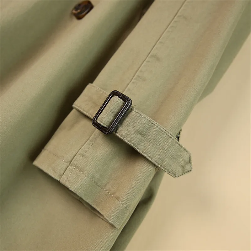 

Cotton Trench Coat Solid Color Straight Double-breasted Mid-length 2020 Autumn And Winter Women's New Casual Jacket Women B231