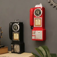 home decor vintage telephone model retro home furniture figurines wall hanging crafts ornaments phone miniature decoration gift