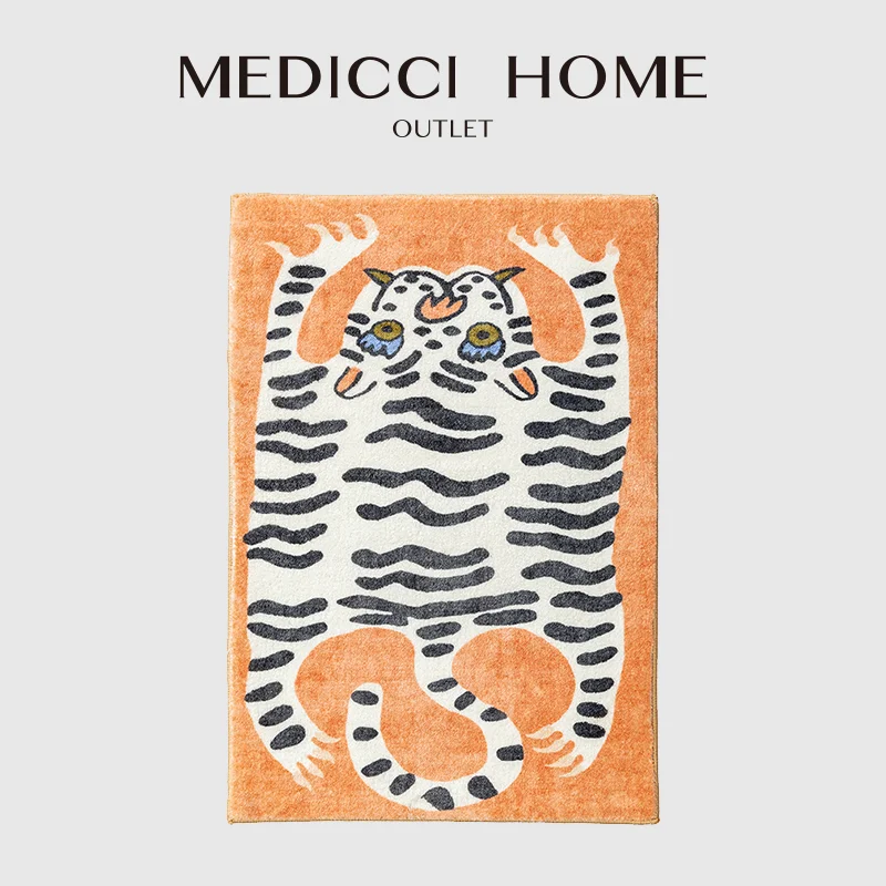 

Medicci Home Accent Decorative Tiger Carpet Vintage Orange Ethnic Style Bedroom Bathroom Mat Front Hall Runner Rugs Dropshipping