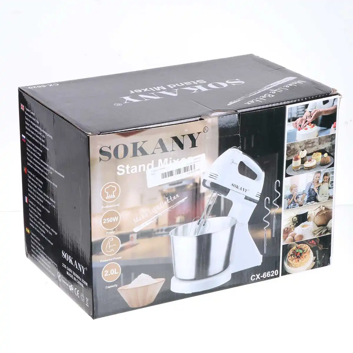 

220V 7 Speed 2L Electric Food Mixer Table Stand Cake Dough Mixer Handheld Egg Blender Kitchen Baking Whipping Cream Machine