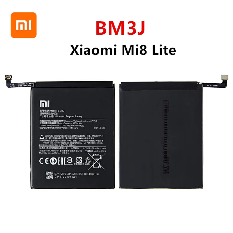 xiao mi 100 orginal bm3j 3350mah battery for xiaomi 8 lite mi8 lite bm3j high quality phone replacement batteries tools free global shipping