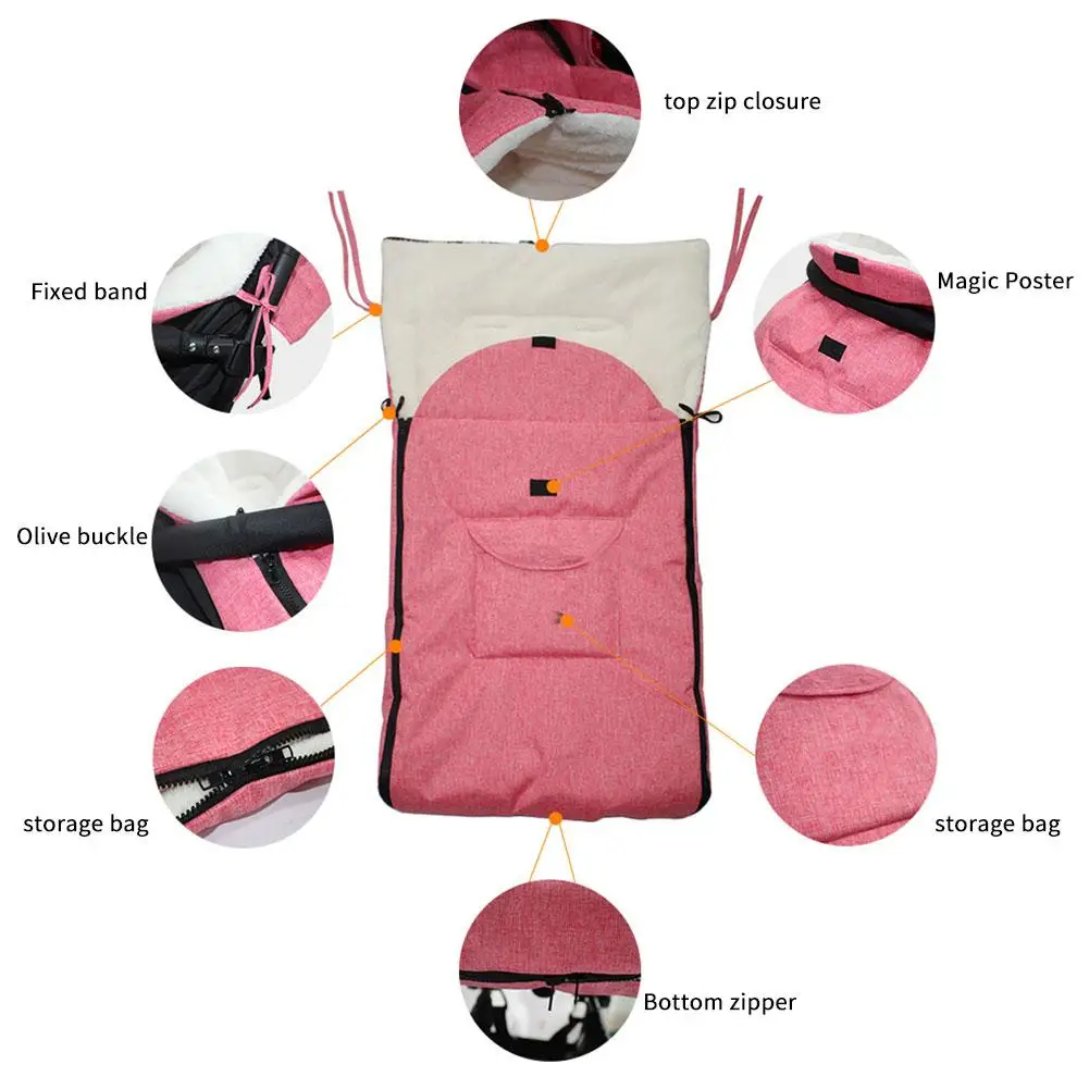 Зимний хлопковый теплый чехол для сиденья автомобиля детская коляска спальный