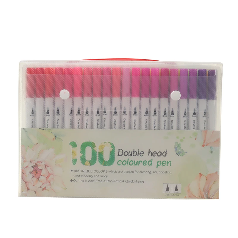 Набор фломастеров с двумя наконечниками 24/36/48/72/100 шт. | Канцтовары для офиса и дома