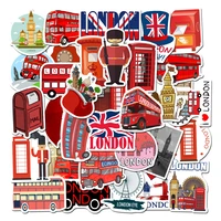 103050100pcs london bus phone booth classic red stickers luggage guitar skateboard graffiti sticker for kid decal toys gift