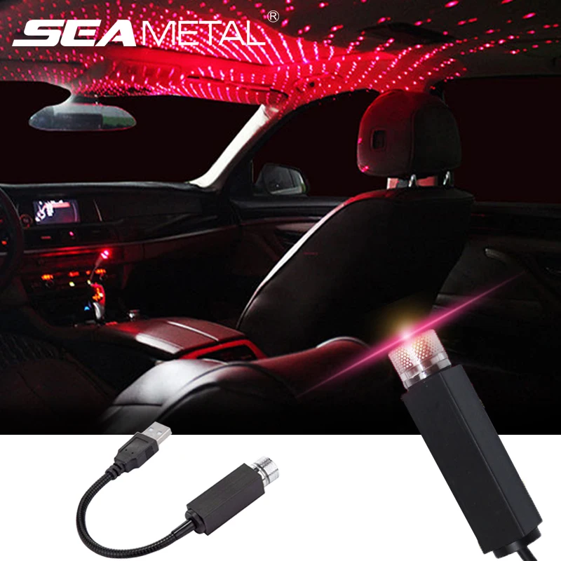 Мини лазерные фонари на крышу автомобиля USB лампы авто украшение свет атмосфера
