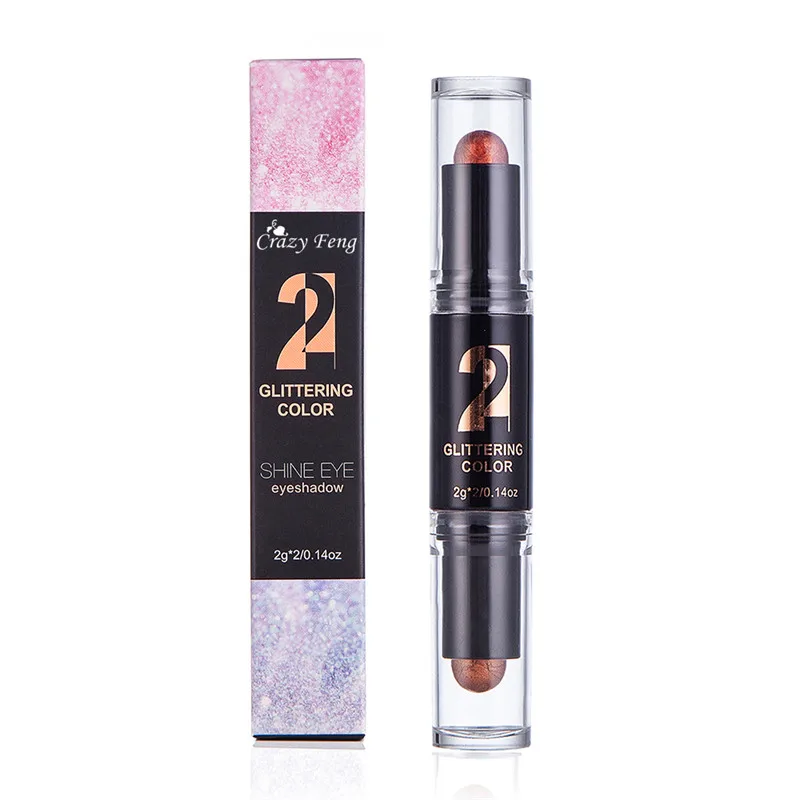 Двойной карандаш для теней мерцающий пигментный крем век водостойкая ручка