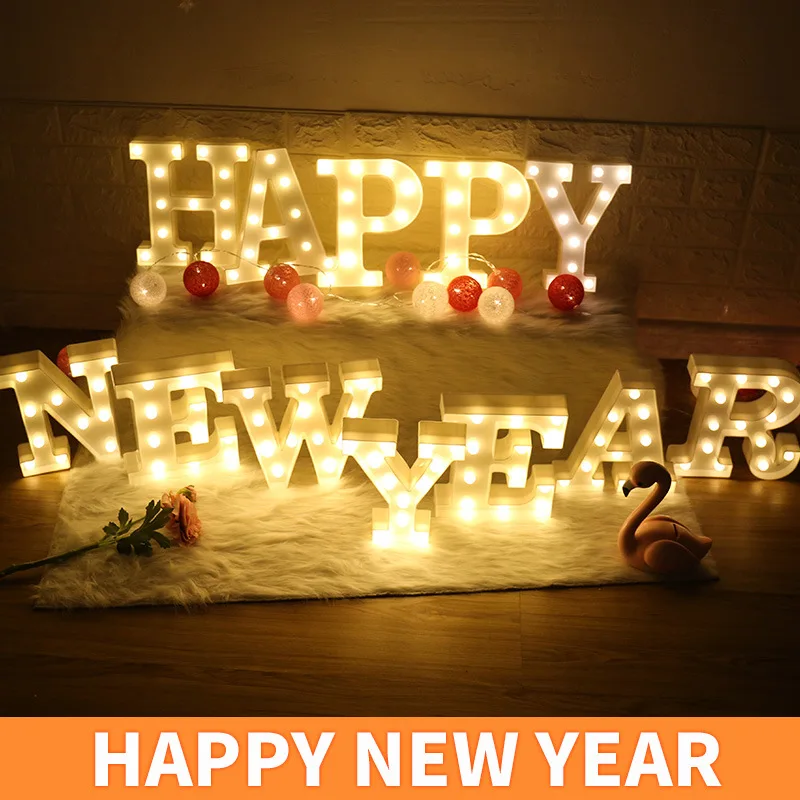 

2020 Christmas Ornament Luminous LED Letter Night Light 26 English Alphabet Home Decor Christmas Decorations Navidad New Year