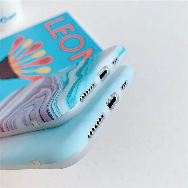 

Ottwn Fashion Matte Marble Texture Stone Phone Case Soft IMD Back Cover