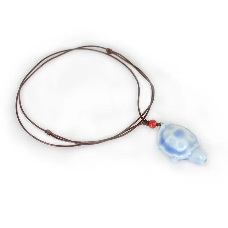 Ретро свисток керамический Neckalces креативные женские Черепаха ожерелье с