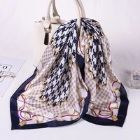 70 x 70cm new decorative simulation silk scarf womens fashion classic chain print small square towel wholesale fashion women