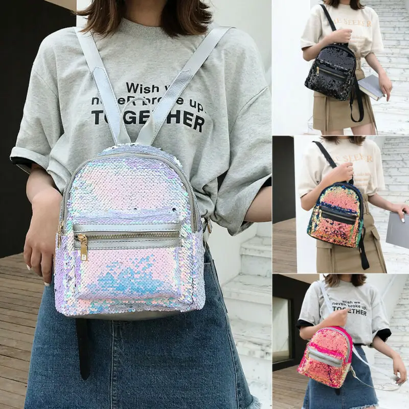 Женский рюкзак из ПУ кожи с блестками | Багаж и сумки