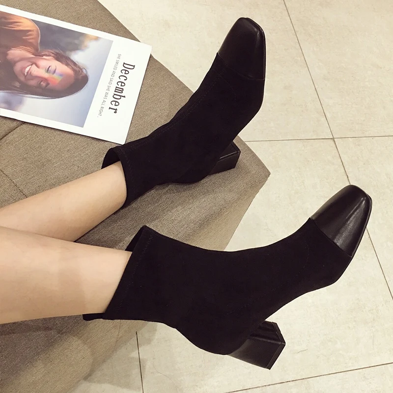 

Модные женские ботильоны, обувь на квадратном каблуке, новейшая женская обувь с квадратным носком, Брендовые женские ботинки 2020