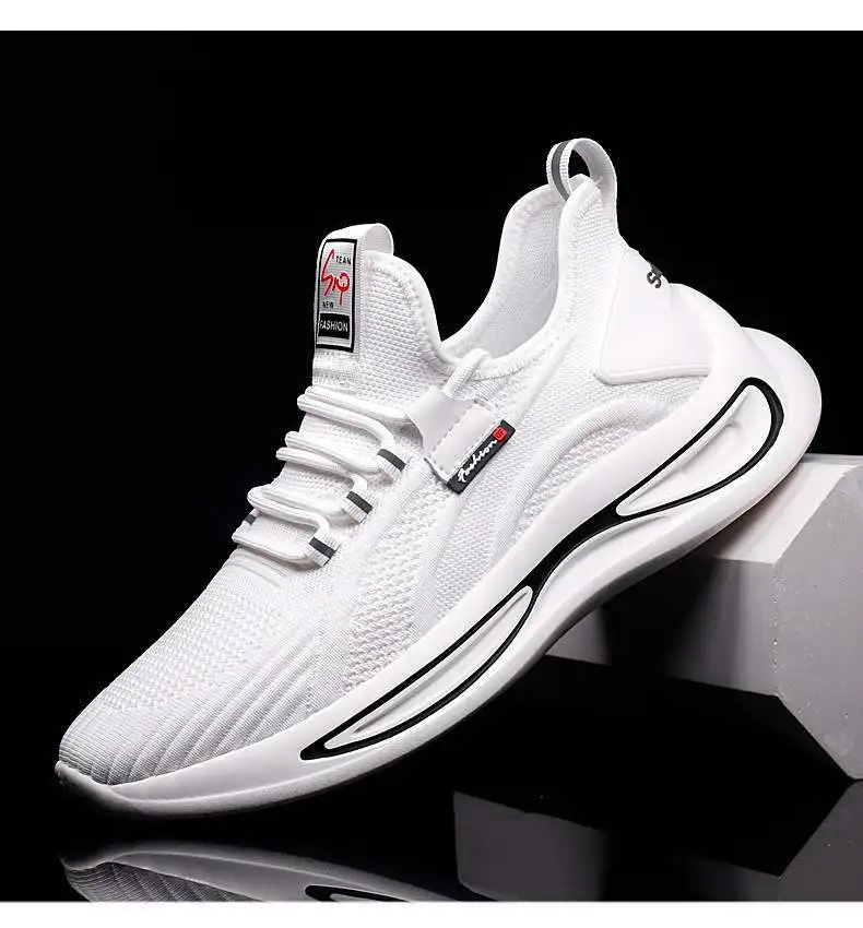 

Cross-border large size new outdoor running basketball casual sports flying mesh men's shoes must-have for trendy men