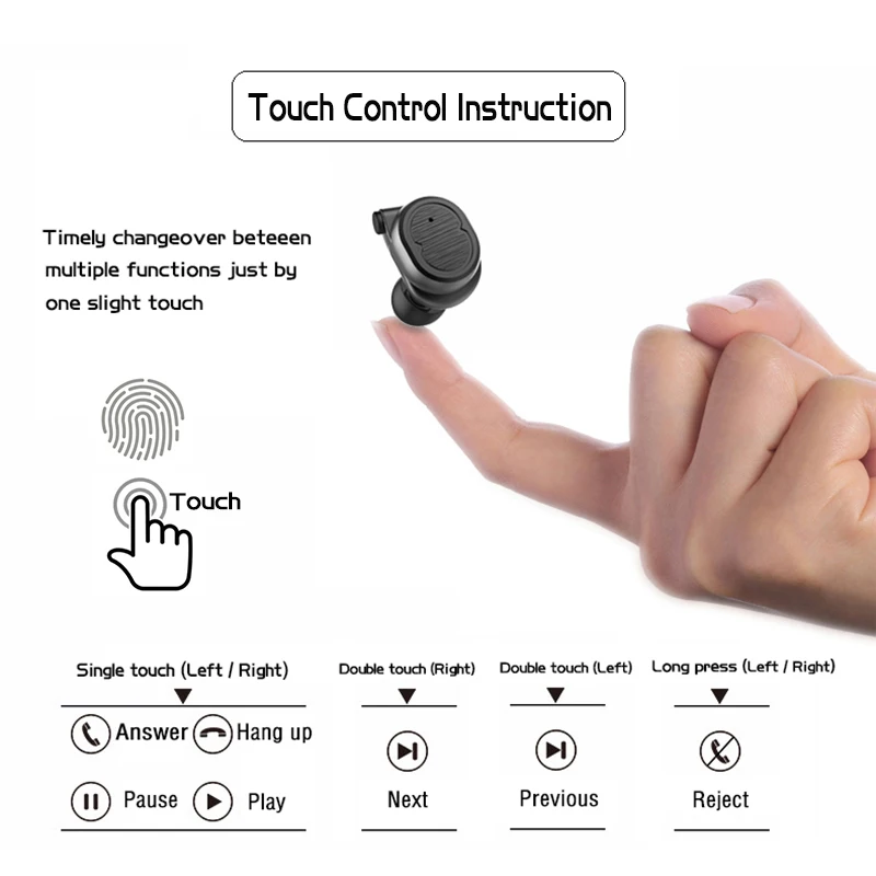 TWS 8 Bluetooth спортивные наушники водонепроницаемые беспроводные с шумоподавлением