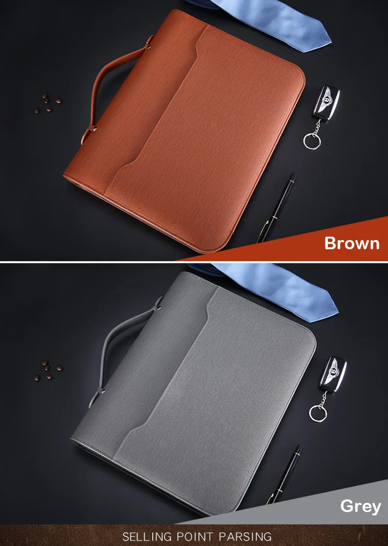 A4 Padfolio файл зажим для шкафа роскошный скоросшиватель фишарио Органайзер держатель деловые кольца менеджер портфель на молнии спиральная записная книжка