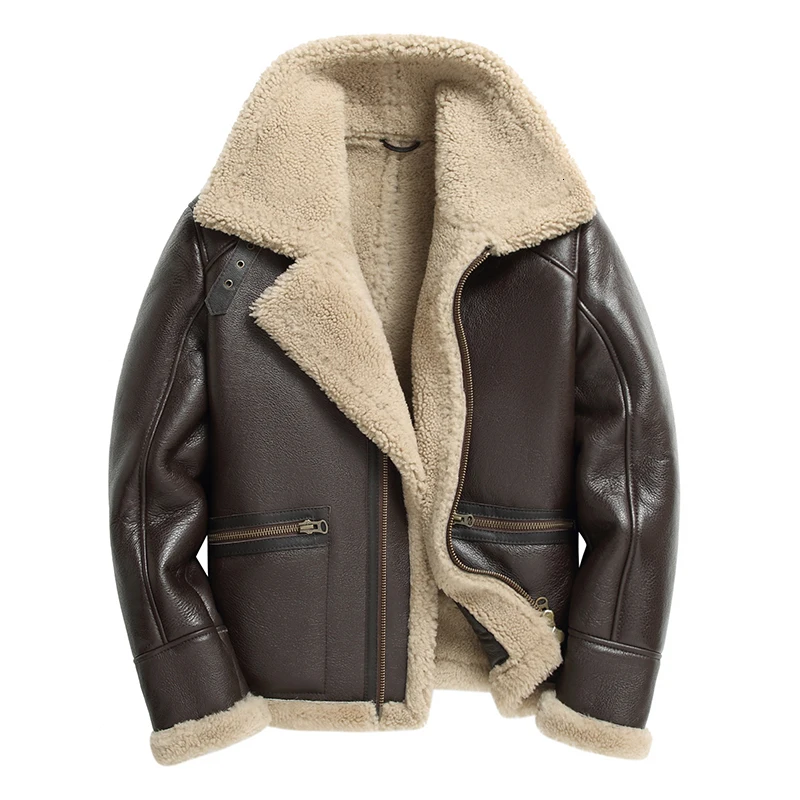 Мужская куртка из овчины верхняя одежда мужское пальто натуральной кожи