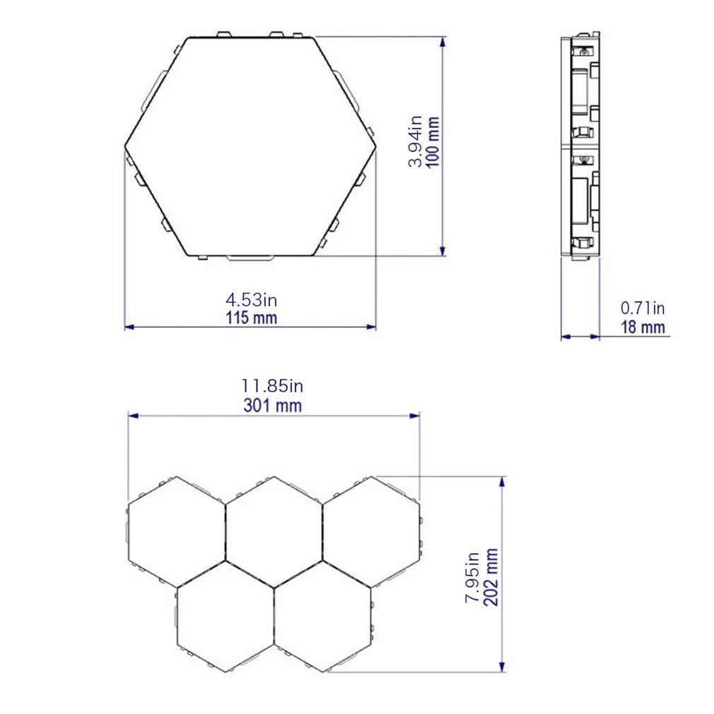 

Touch Sensor Quantum Lamp Hexagonal Modular Wall Lamps Creative Indoor Bedroom LED Lights Home Lighting Decorations Night Light