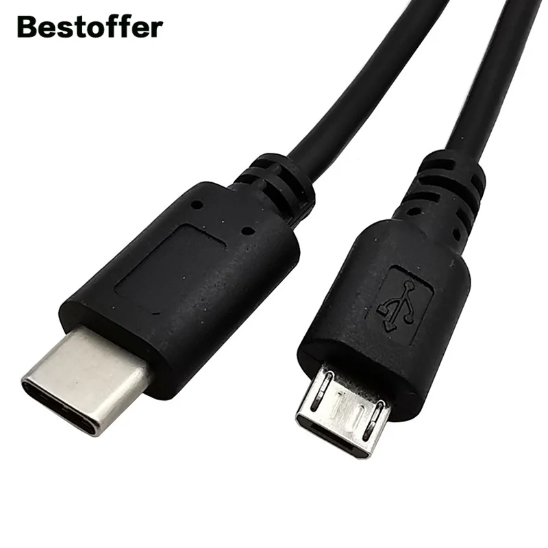 USB 2.0 A Male to 3.1 Type-C and Micro 5P 2 in 1 Charging Charger Black Cable Cord | Электроника
