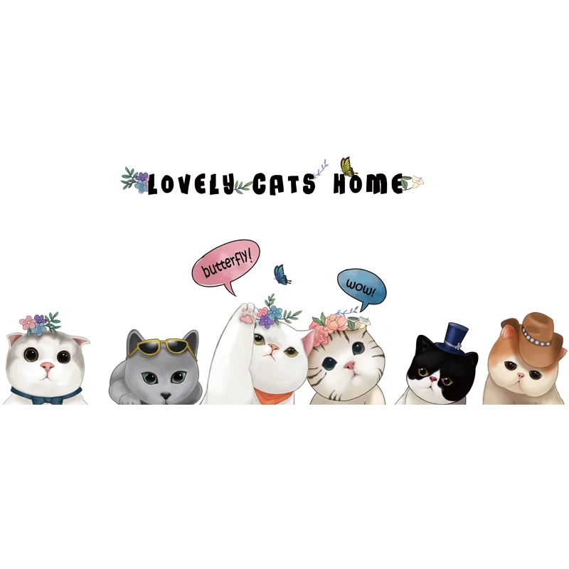 

[shijuekongjian] Green Plants Wall Stickers DIY Cats Animals Wall Decals for Living Room Kids Bedroom Kitchen House Decoration