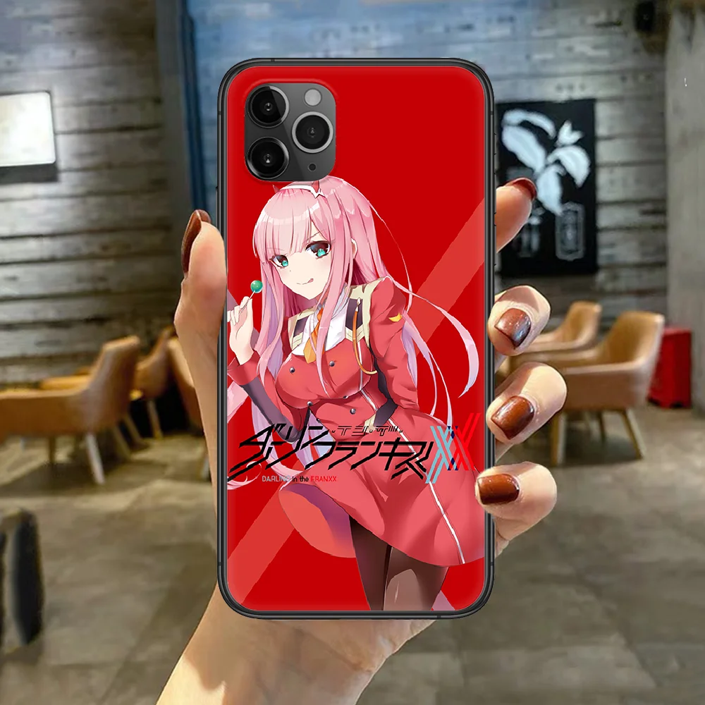 

Anime Zero Two DARLING 02 Phone Case Cover For Iphone 5 5S 6 6S PLUS 7 8 11 12 Mini X XR XS PRO SE 2020 MAX black Bumper