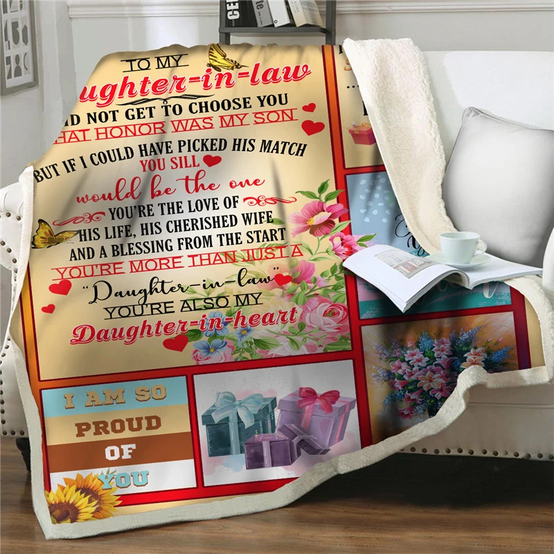 Letter To My Daughter Soft Warm Bedspresd Travel Picnic Office Nap Blanket