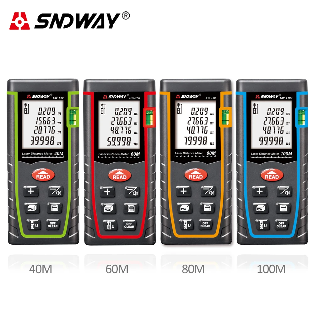 sndway Лазер дальномер 40 м 60 80 100 trena Лазерная Лента для сборки измерительное