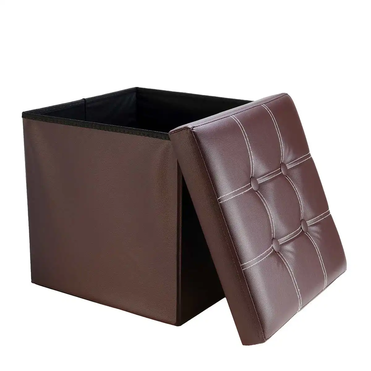Multifunctional Foldable Ottoman Storage Stool Leather Footstool Box Small Sofa Chair Bench Home Organizers |