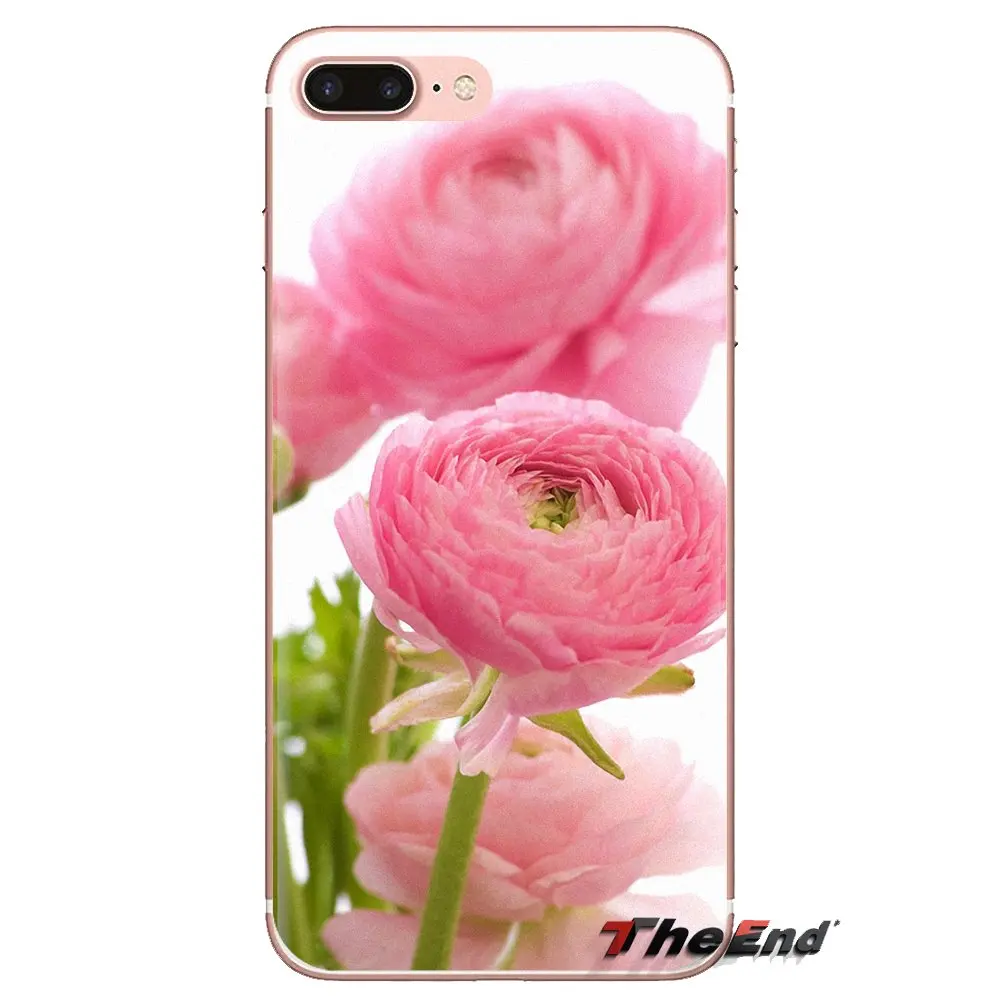 Silicone Phone Covers Colorful Peach Ranunculus Flowers For Xiaomi Redmi 4 3 3S Pro Mi3 Mi4 Mi4i Mi4C Mi5 Mi5S Mi Max Note 2 |