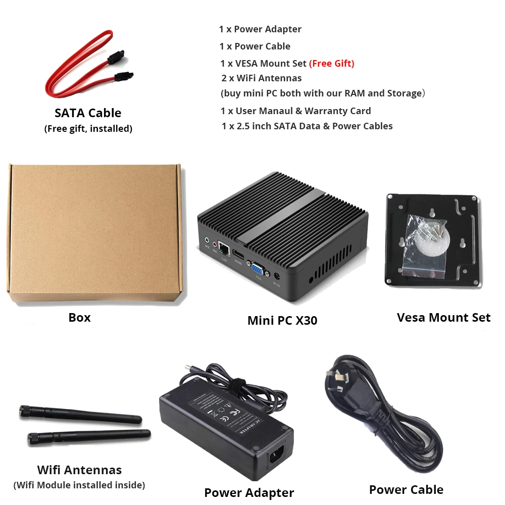 Мини ПК без вентилятора XCY Intel Pentium 4405U Core i7 6USB гигабитный Ethernet Win 10 Linux тонкий