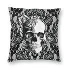 Готический кружевной чехол на молнии для подушки, 18 дюймов