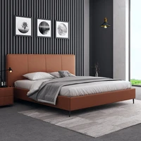 genuine leather bed 1 8 m double bed master bedroom northern european leather bed