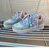 fall 2021 new air force violet low top versatile casual white shoes ins stylish sneaker women