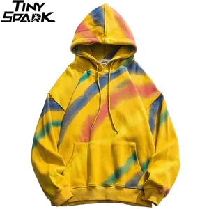 2019 толстовка с капюшоном в стиле хип-хоп, толстовка радужного цвета с принтом граффити, толстовки Harajuku для мужчин, пуловер с капюшоном, хлопок, Осень-зима, новинка