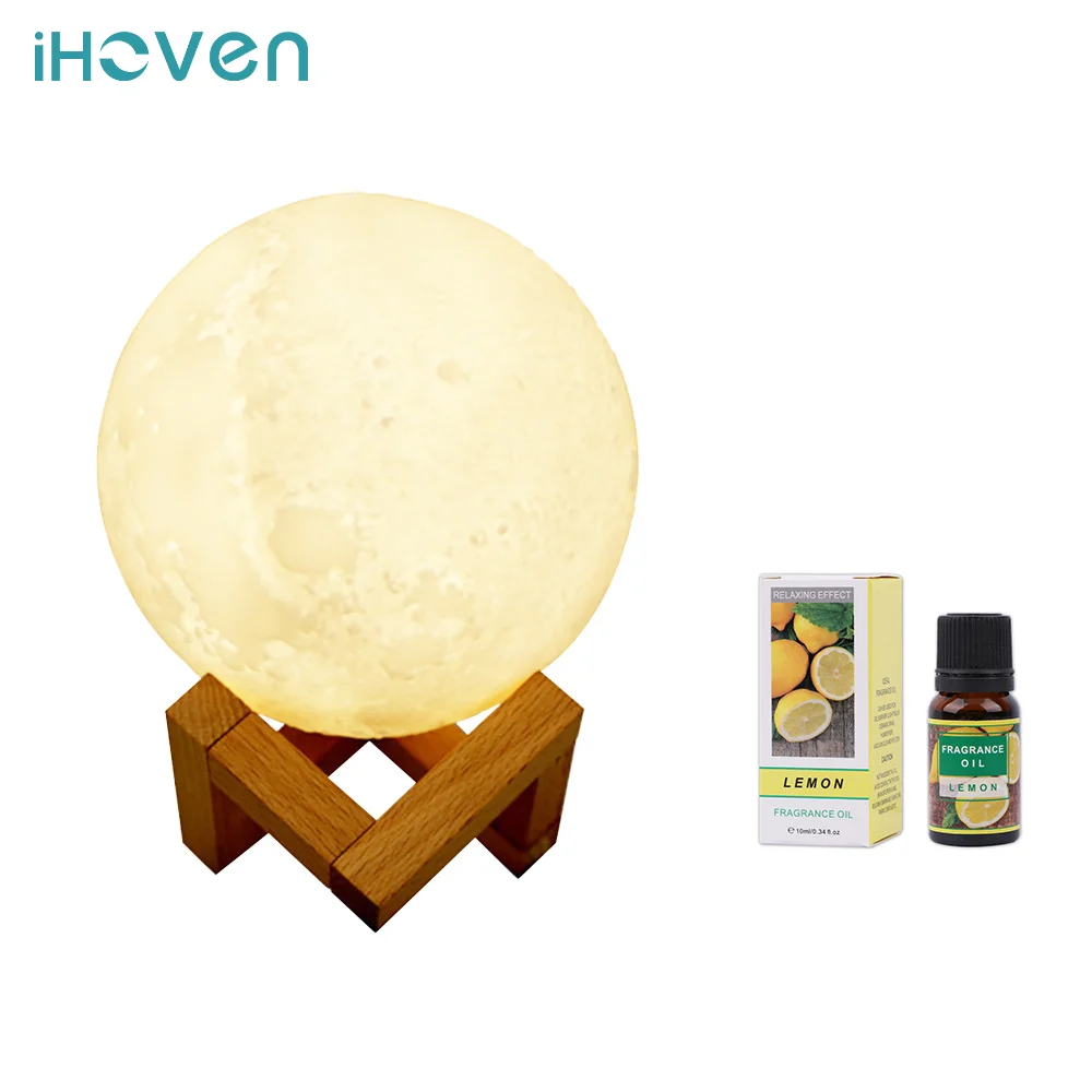 

880ml Rechargeable USB Moon Ultrasonic Air Humidifier Gift 10ml Aroma Essential Oil Diffuser Air Purifier Aromatherapy Car Home