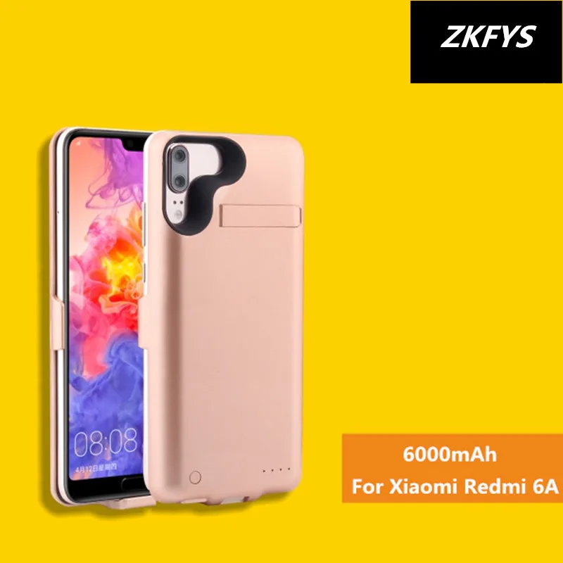 ZKFYS портативный Power Bank чехол для Xiaomi Redmi 6A батарея 6000 мАч тонкий внешний зарядный