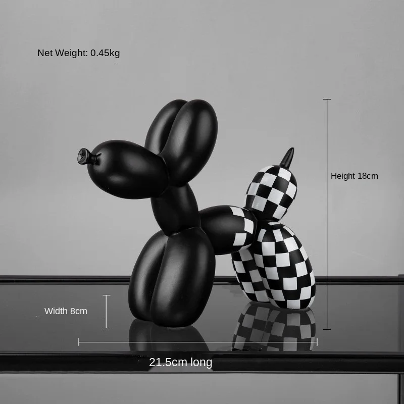 Simple Black & White Creative Balloon Dog Living Room Ornament