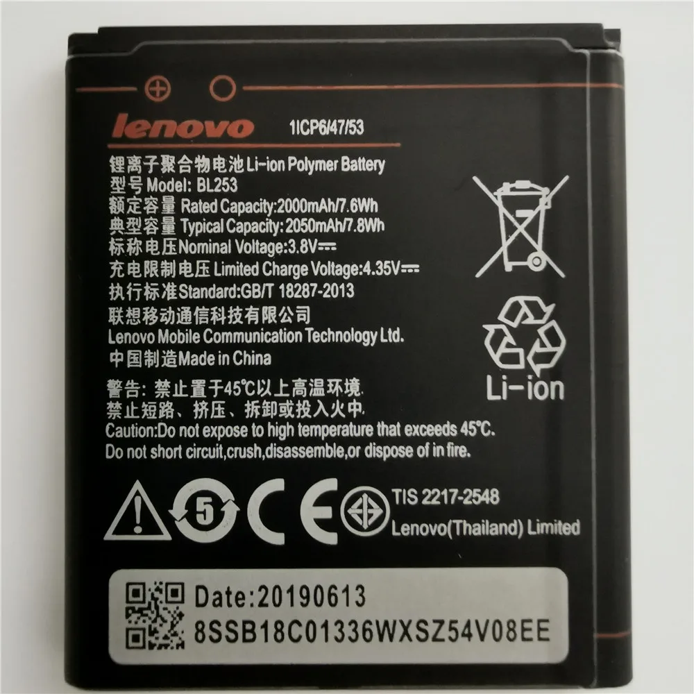 Новая батарея высокой емкости 2050 мАч BL253 для lenovo A2010 Bateria A 2010/BL 253 BL-253 A1000 A1000m A 1000 мобильного телефона