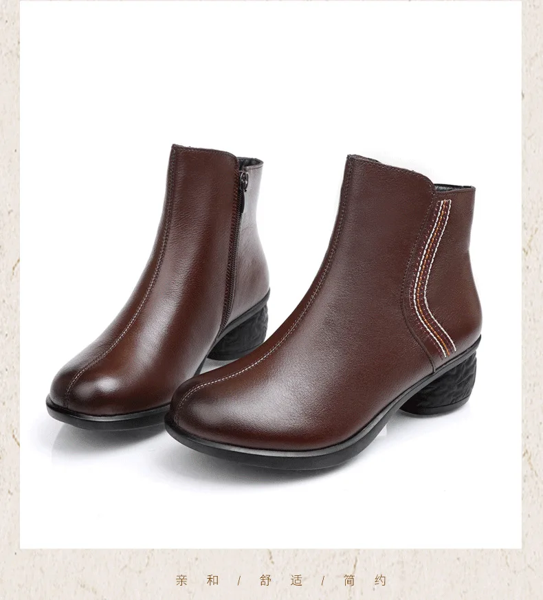 Женские полусапожки на толстом низком каблуке новая теплая Женская обувь в стиле