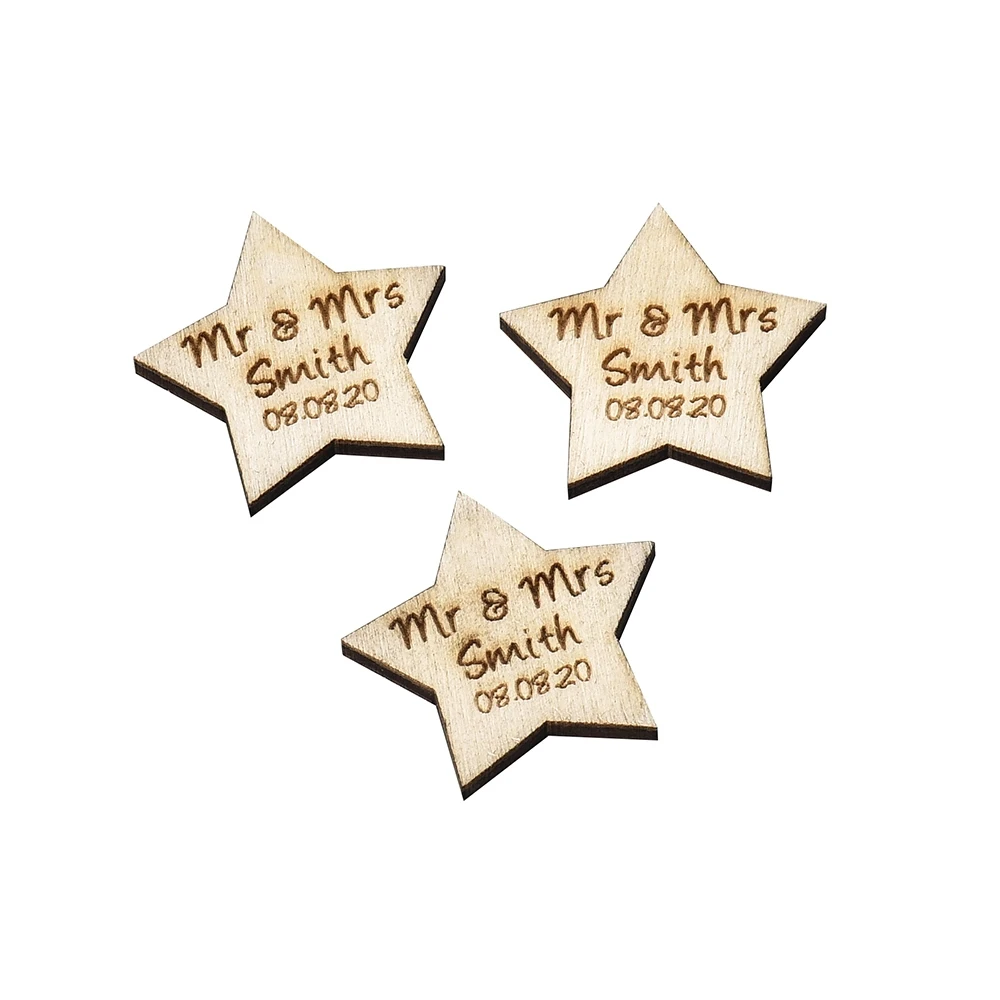 50 шт. декоративные деревянные украшения для свадебного стола с