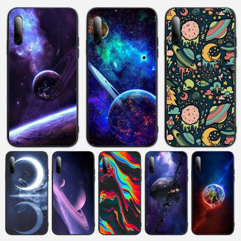 

Space Moon Phone Case For Huawei P Y Nova mate 20 30 10 40 pro lite smart Cover Fundas Coque