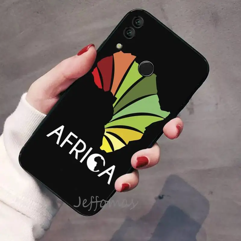 

Africa Map Geography Painted Phone Case For Huawei Honor view 7a5.45inch 7c5.7inch 8x 8a 8c 9 9x 10 20 10i 20i lite pro