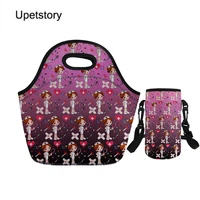nopersonality women lunch bag nurse print neoprene travel food bag and water bottle cover set picnic meal bag for lady children