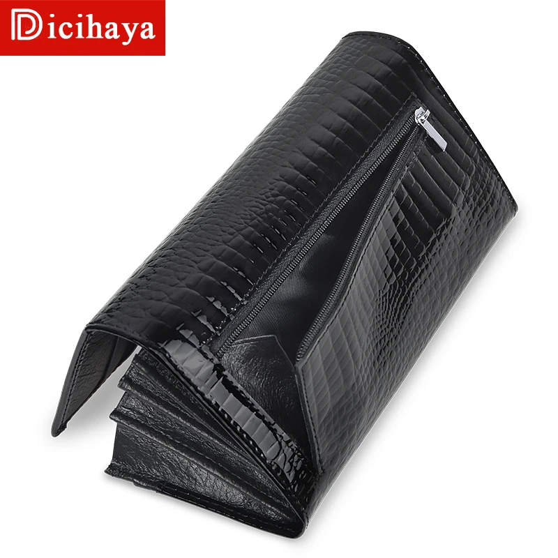 Кошельки DICIHAYA из натуральной кожи для женщин длинные дамские бумажники на