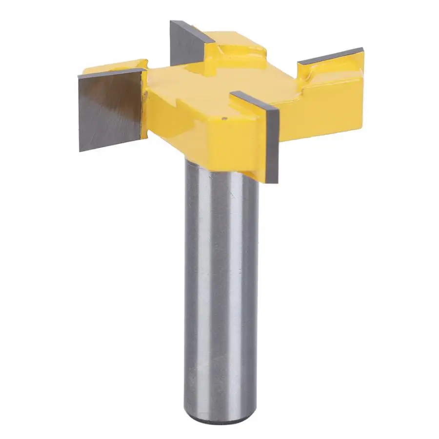 

4-Blade T Type Yellow Cemented Carbide Router Bit Milling Cutter Woodworking Milling Tool Cutter Kit Milling