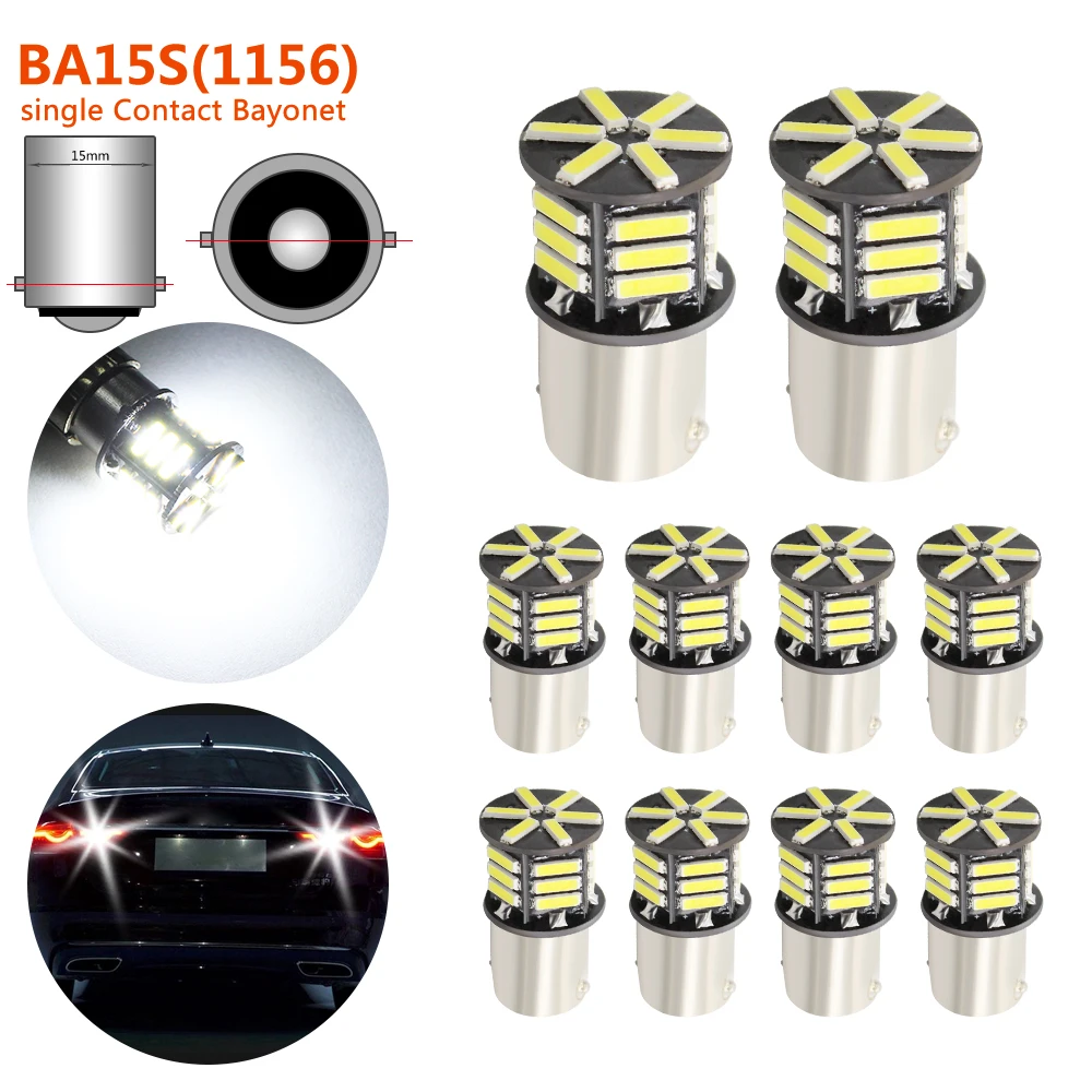 10 шт. 1156 BA15S светодиодный ные лампы 7020 21LED 21 SMD лм автомобильный сигнал поворота