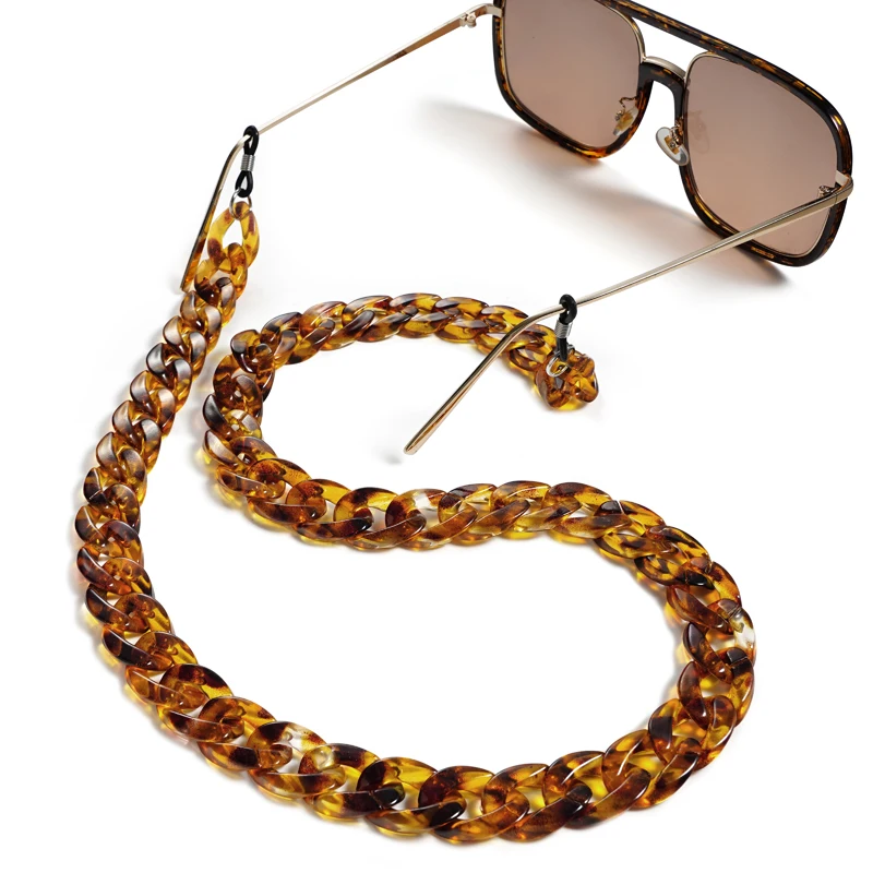 

Flatfoosie New Leopard Acrylic Sunglasses Chain Women Reading Glasses Hanging Neck Chain Largand Glasses Chain Eyeglasses Strap