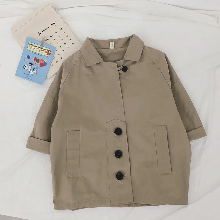 Осенний модный Тренч в Корейском стиле большого размера для мальчиков