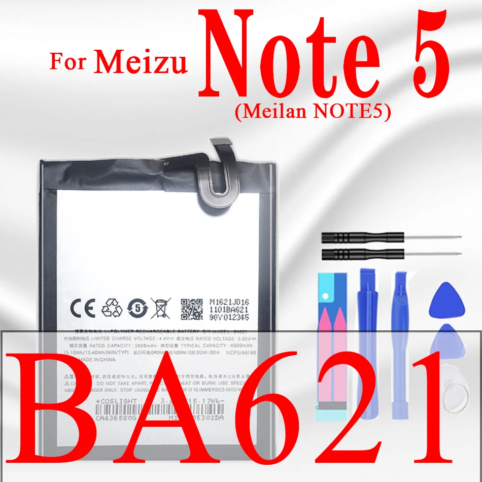 Аккумулятор BA621 на 4000 мА · ч для Meizu Note 5 аккумулятор meilan M5 M621N M621Q M621H