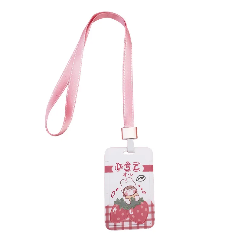 

Boys Girls Card Case Cartoon Lanyard Card Holder Student Neck Hanging Rope Badge Cards Cover Protective Women Cute ID Holders